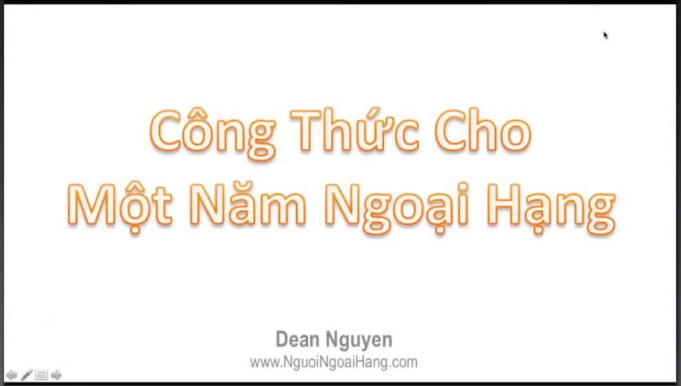 Công Thức Cho Một Năm Ngoại Hạng